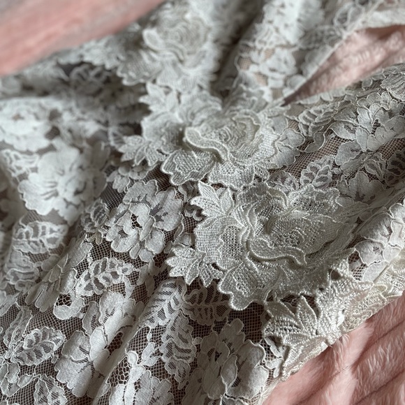 Tea length cream lace Cocktail Dress size 4 - Picture 3 of 7